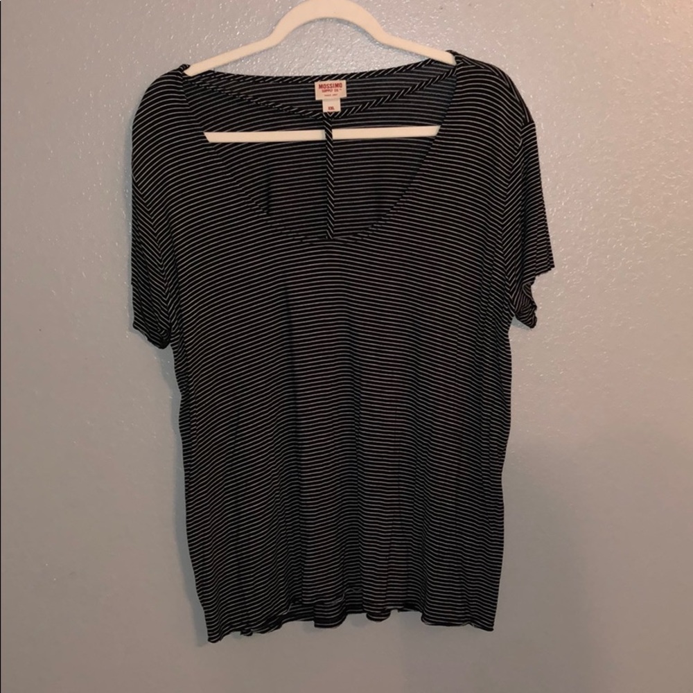 black and white striped tee